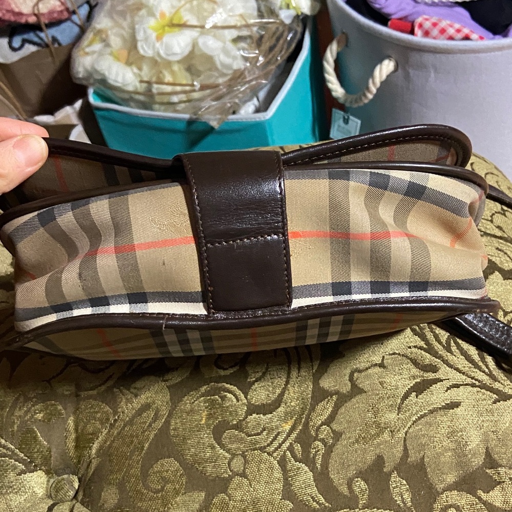 Burberry Plaid Crossbody with Pink & Orange Floral Appliqués - Picture 8 of 13